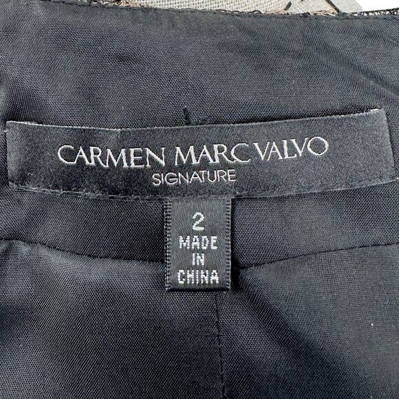 Carmen Marc Valvo Grey Floral Long Sleeves Embroidered Lace Jacket Size 2 - Picture 5 of 9